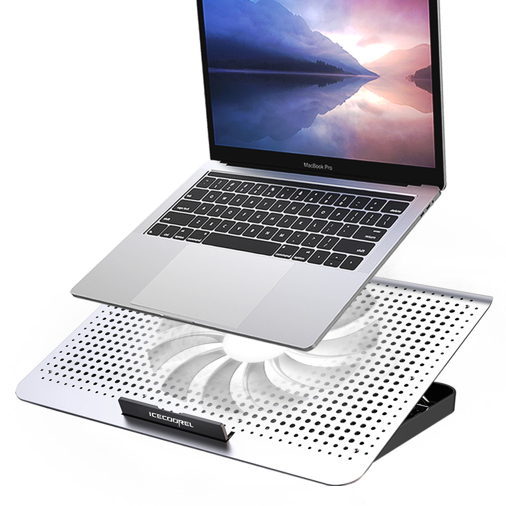 Laptop Cooling Pad, Laptop Cooler with 5 Quiet Red LED Fans for 12"-17" Inch Laptop, Dual USB 2.0 Ports, Portable Angle Adjustable Laptop Stand for Gaming Laptop-Green