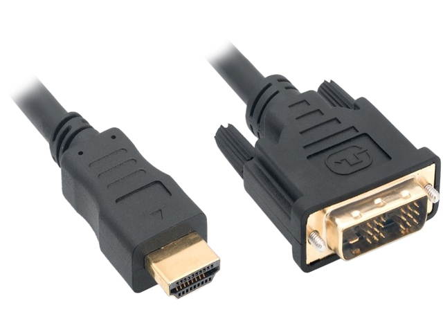 Kaybles HDMIDVI-10BK HDMI Male to DVI-D Adapter Cable with Gold-plated Connector, Black