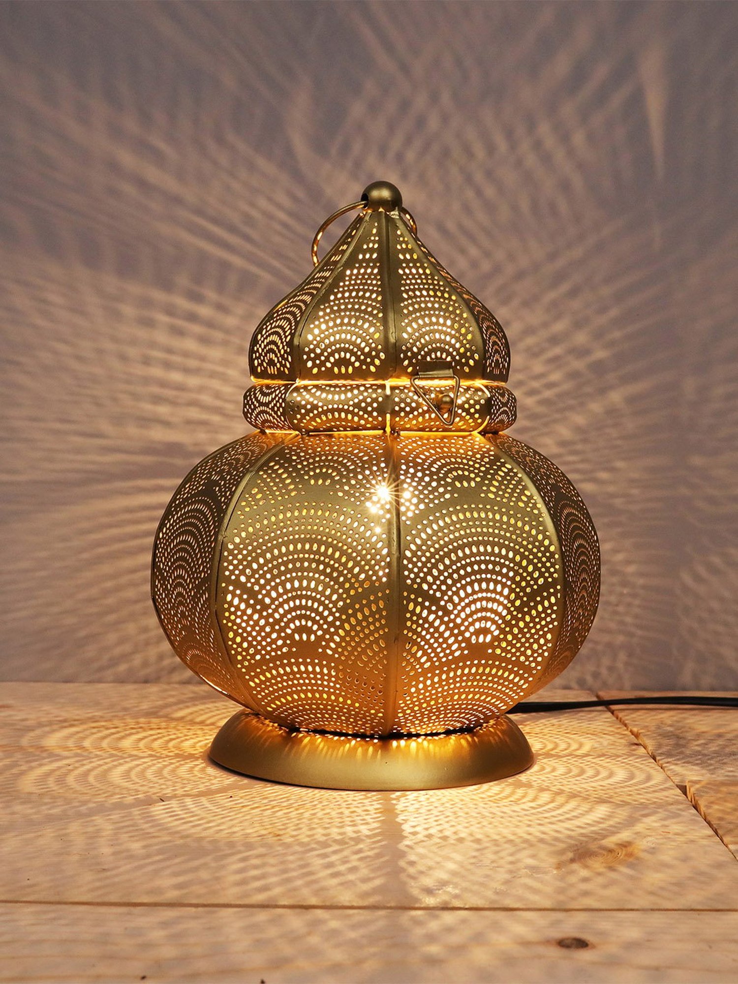 Homesake Turkish Moroccan Decorative Bronze Antique Bohemian Mosaic Table Lamp