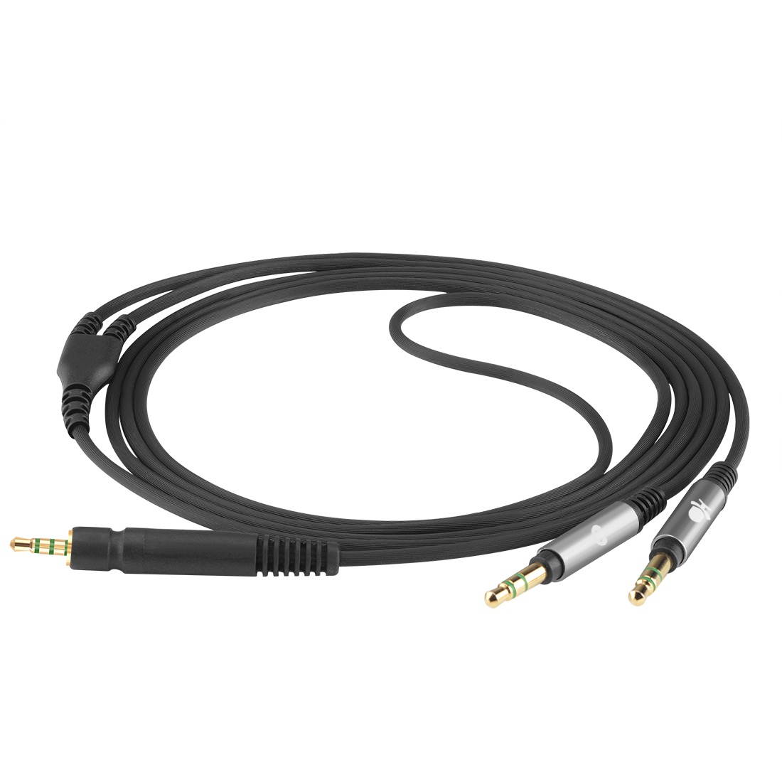 Geekria QuickFit Audio Cable Compatible with Sennheiser Game ONE, Game Zero, PC 373D, GSP 350, GSP 500, GSP 600 Headsets Cord, 3.5mm Y-Splitter Replacement Cord, Gaming Headset Cable (Black 5.6FT)