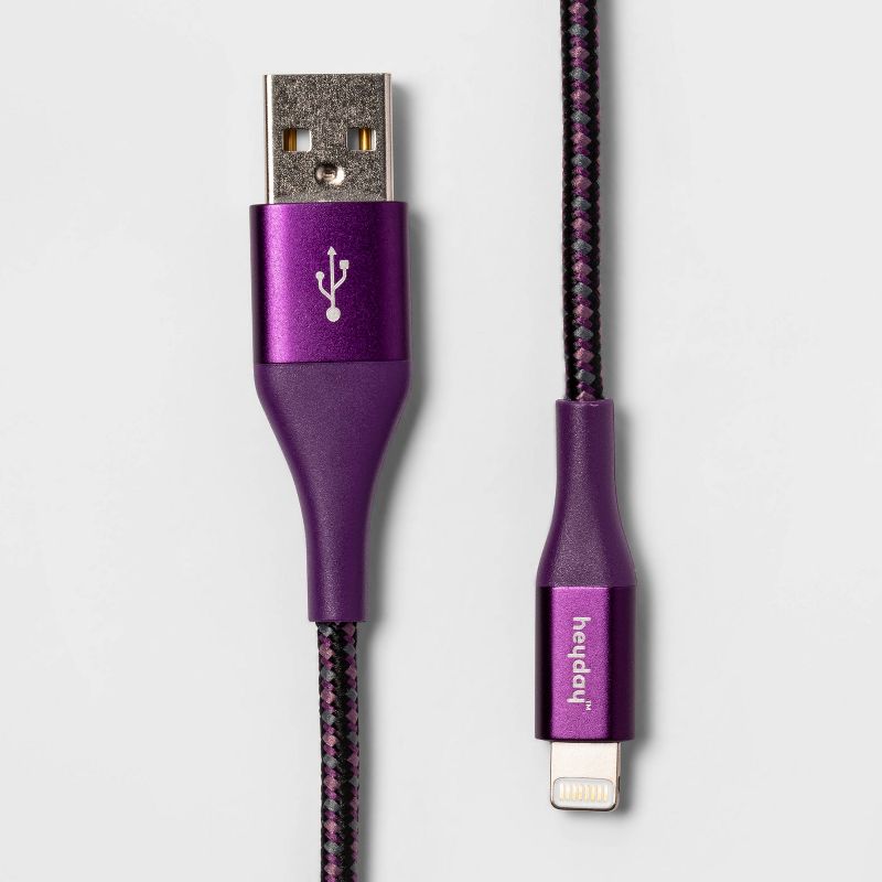 heyday™ 6' Lightning to USB-A Braided Cable - Midnight Purple