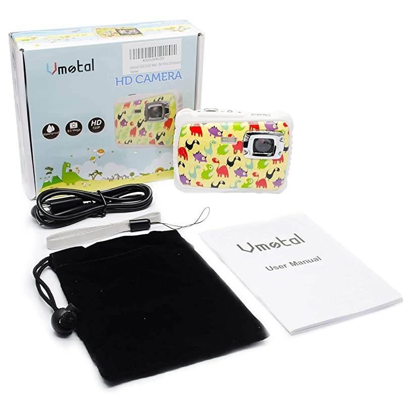 Kids Camera,  Underwater Action Camera Dust Proof Camcorder Waterproof Sports Camera HD Camcorder for Children Kids Toys with 2 Inch LCD Display (Dinosaur)