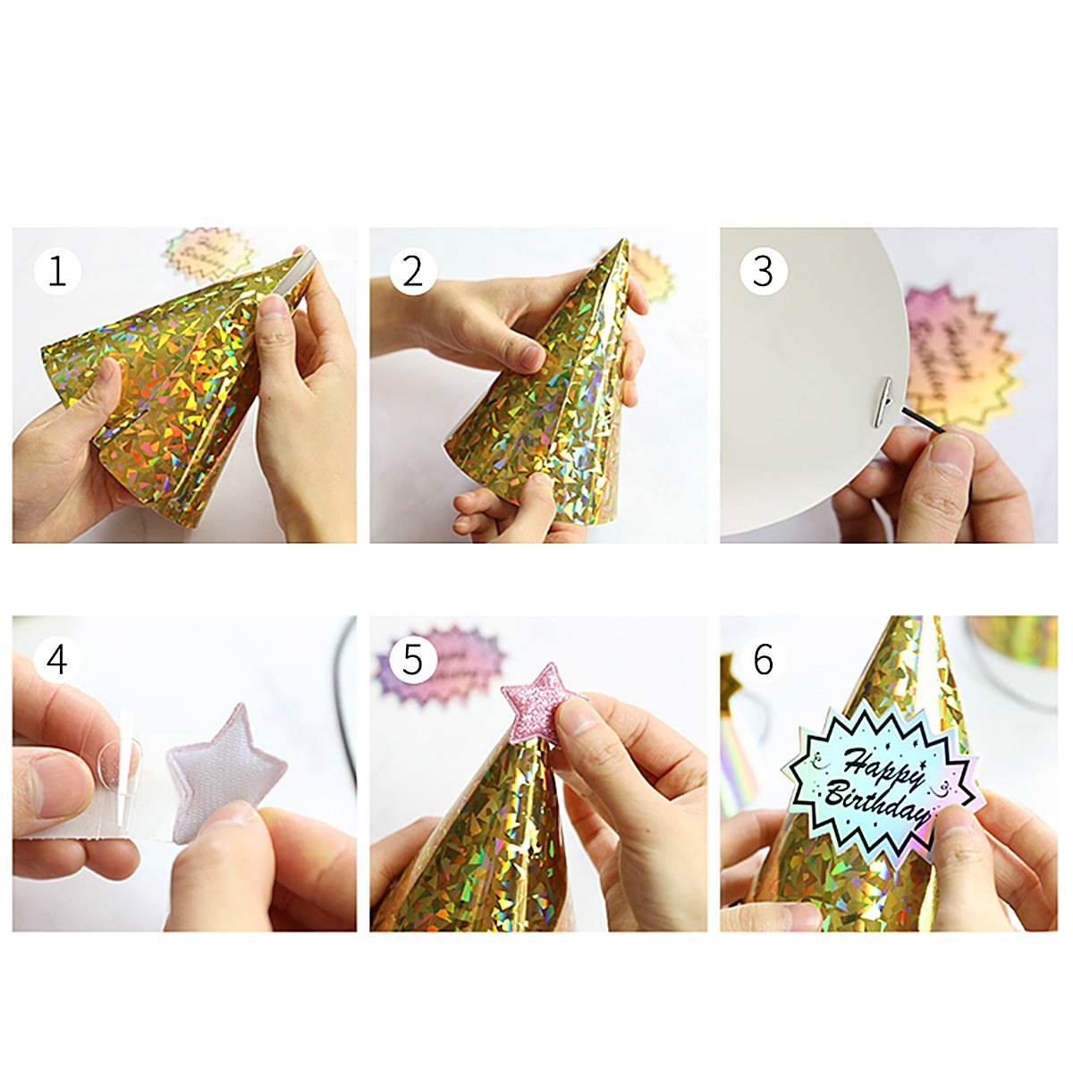 12pcs Durable Decorative Exquisite Lovely Practical Baby Birthday Hats Birthday Hats Birthday Headdress