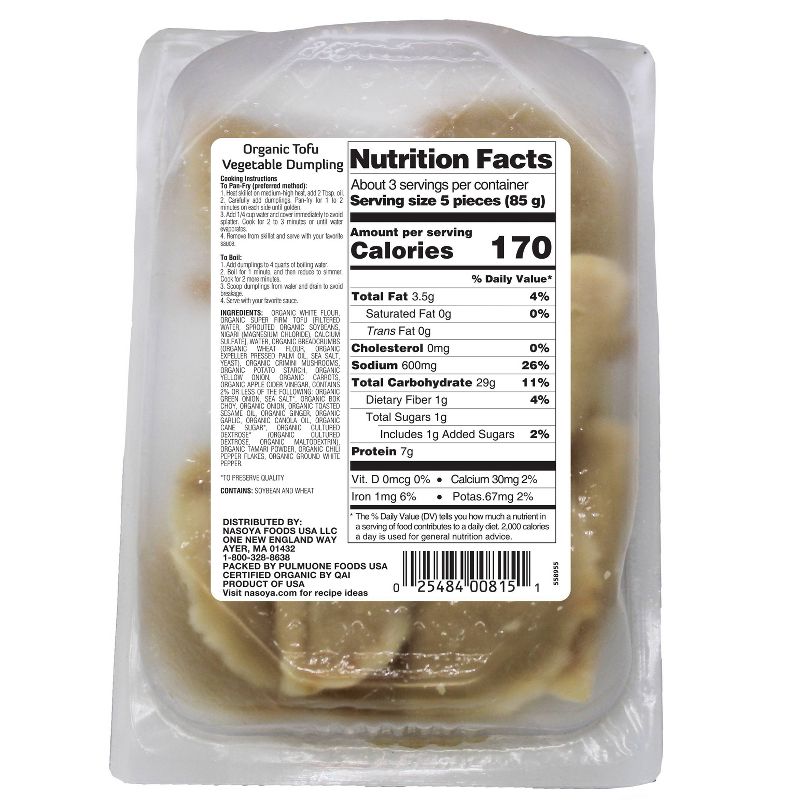 Nasoya Organic Tofu Vegetable Dumplings - 9oz
