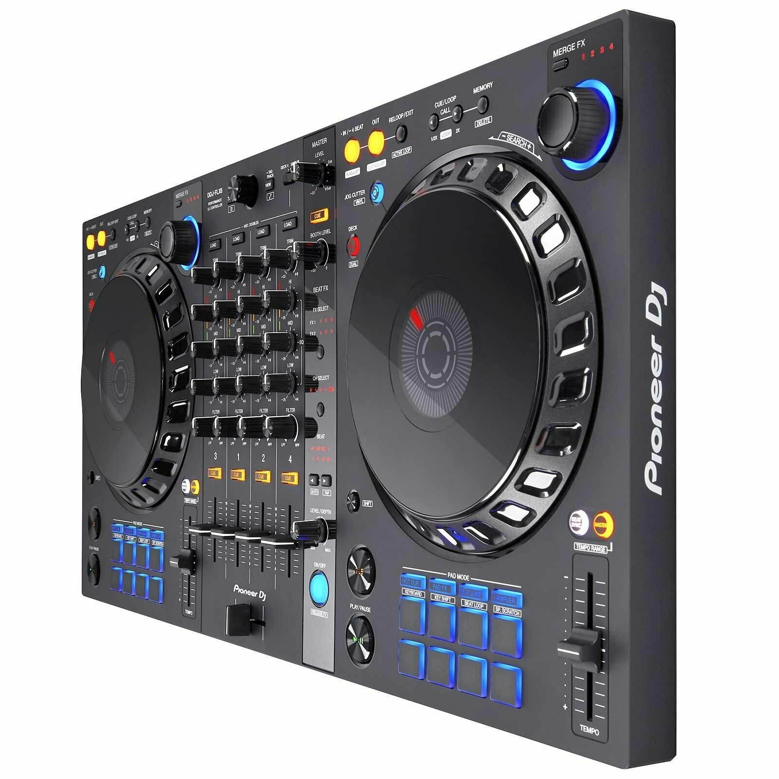 Pioneer DDJ-FLX6 rekordbox Serato Software DJ Controller w Monitor Speakers Pack