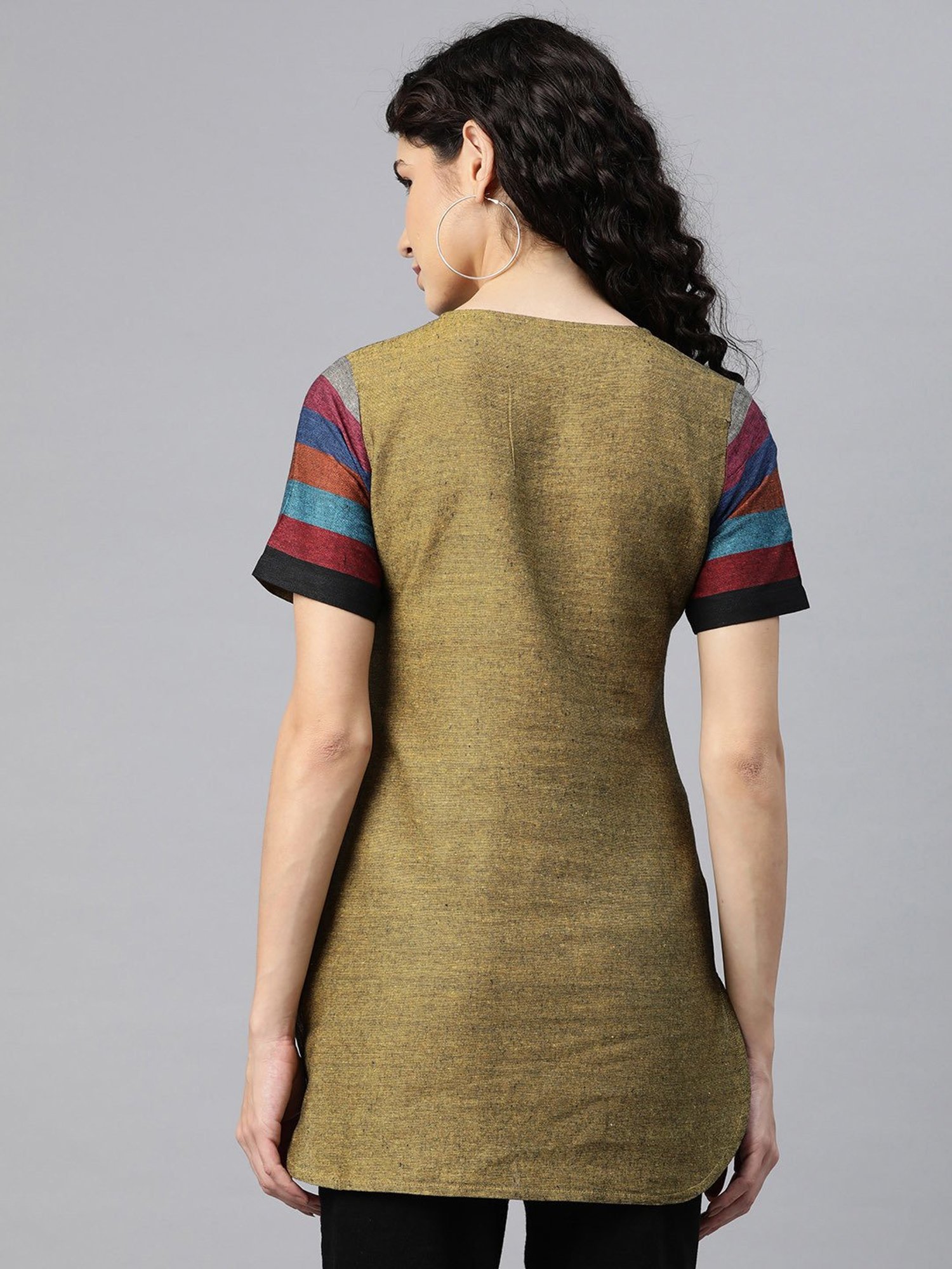 Cottinfab Mustard Cotton Regular Fit Top