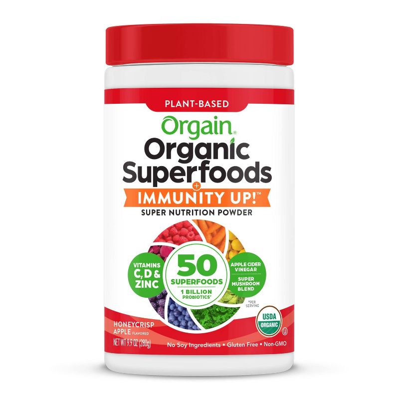 Orgain Organic Superfoods + Immunity UP! Nutrition Food - Honeycrisp Apple - 9.9oz