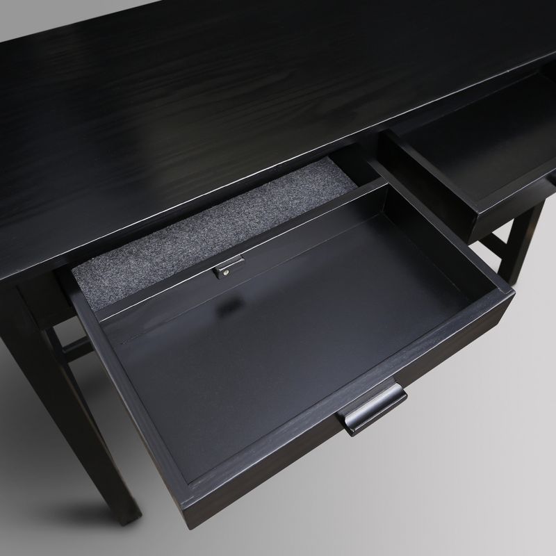 Jefferson Work Desk with Concealed Side Drawer Black - Flora Home