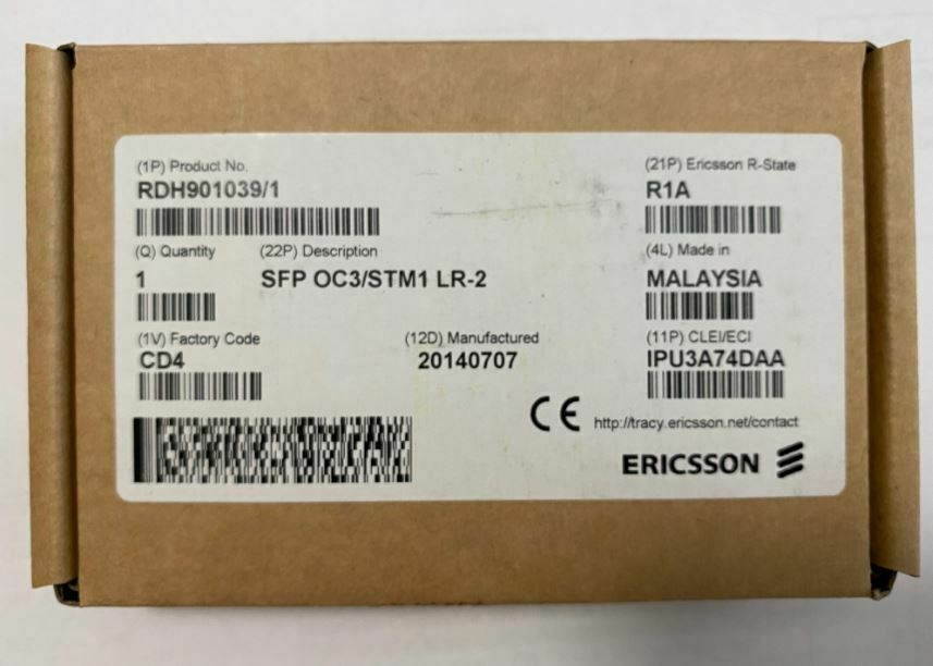 ERICSSON RDH901039/1 SFP-OC3-LR2 IPU3A74DAA 1550nm 80km SMF New in box