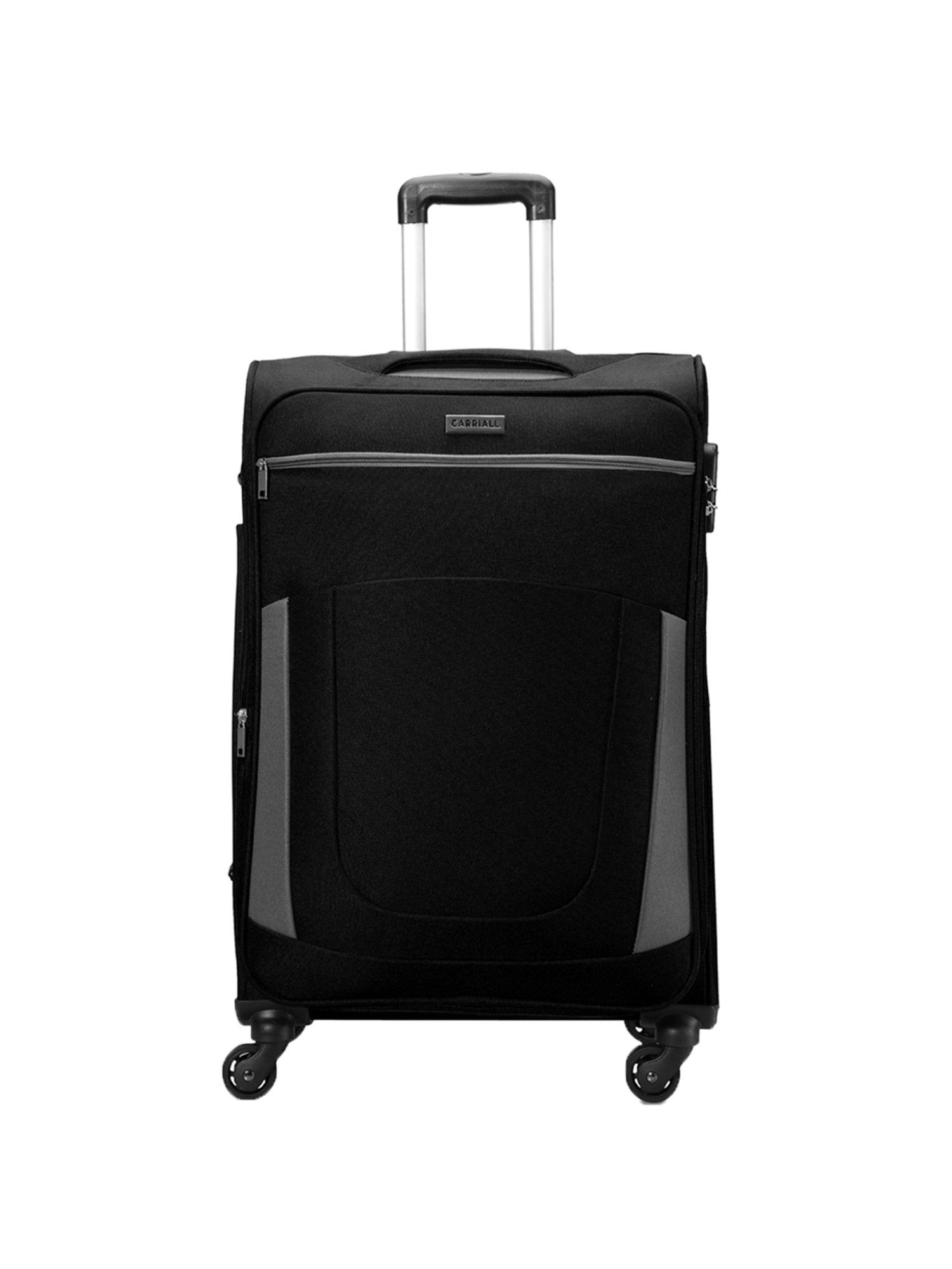 Carriall Black 4 Wheel Medium Soft Cabin Trolley Pack of 2 - 68 cm