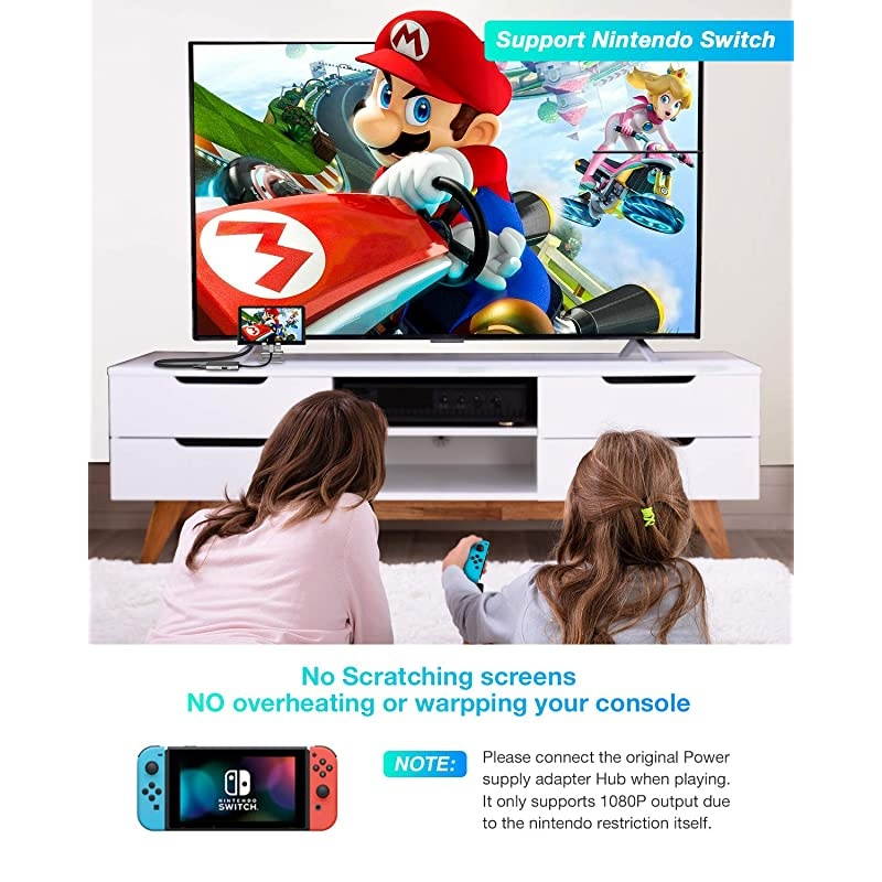 USB C to HDMI Adapter  USB C Hub to Dual HDMI 4 in 1 Thunderbolt 3 to HDMI with 2 HDMI Ports 4KUSB 30 PortPower Delivery Type C Port Compatible for MacBookNintendo SwitchUSB C Device