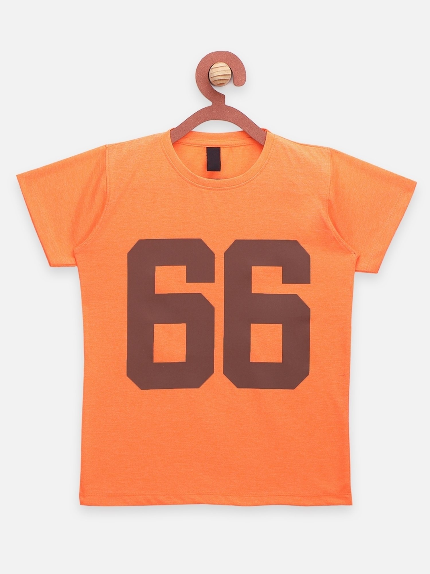 LilPicks Kids Orange & Navy Cotton Printed T-Shirts (Pack of 2)