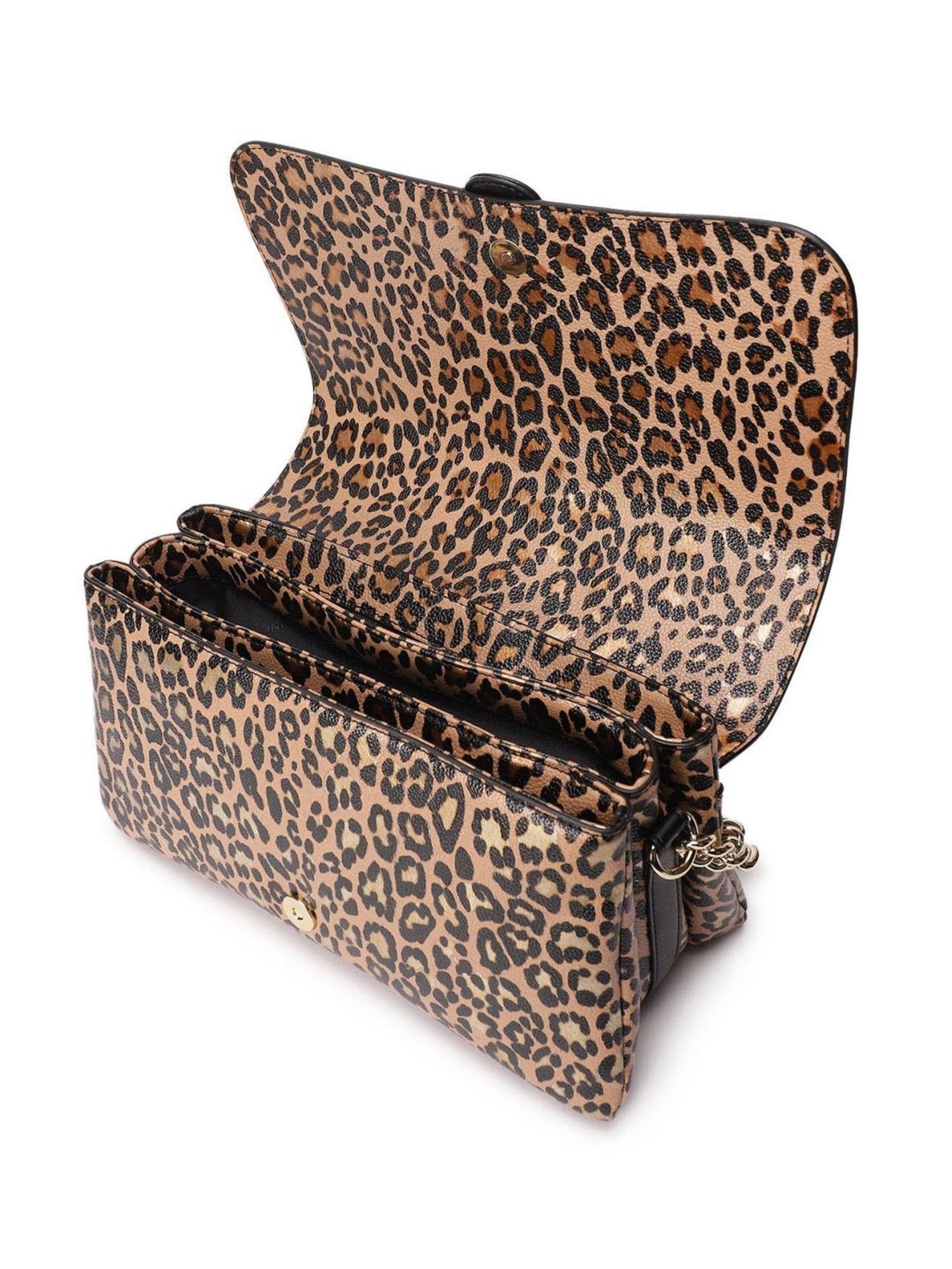 Pollini Brown Animal Effect Large Cross Body Bag