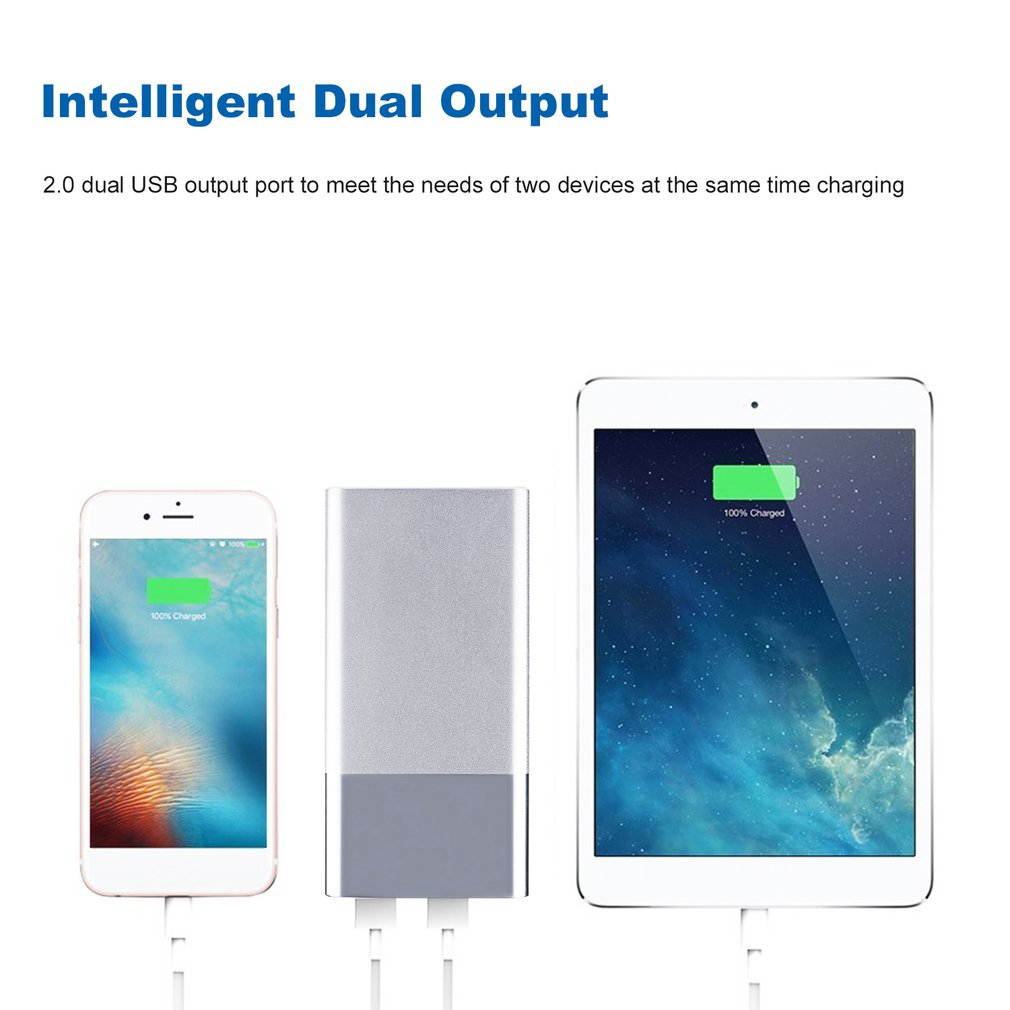 High Capacity 12000mAh Portable Power Bank External Battery Charger with 2 USB Ports Ultra Slim Mobile Phone Charger Light