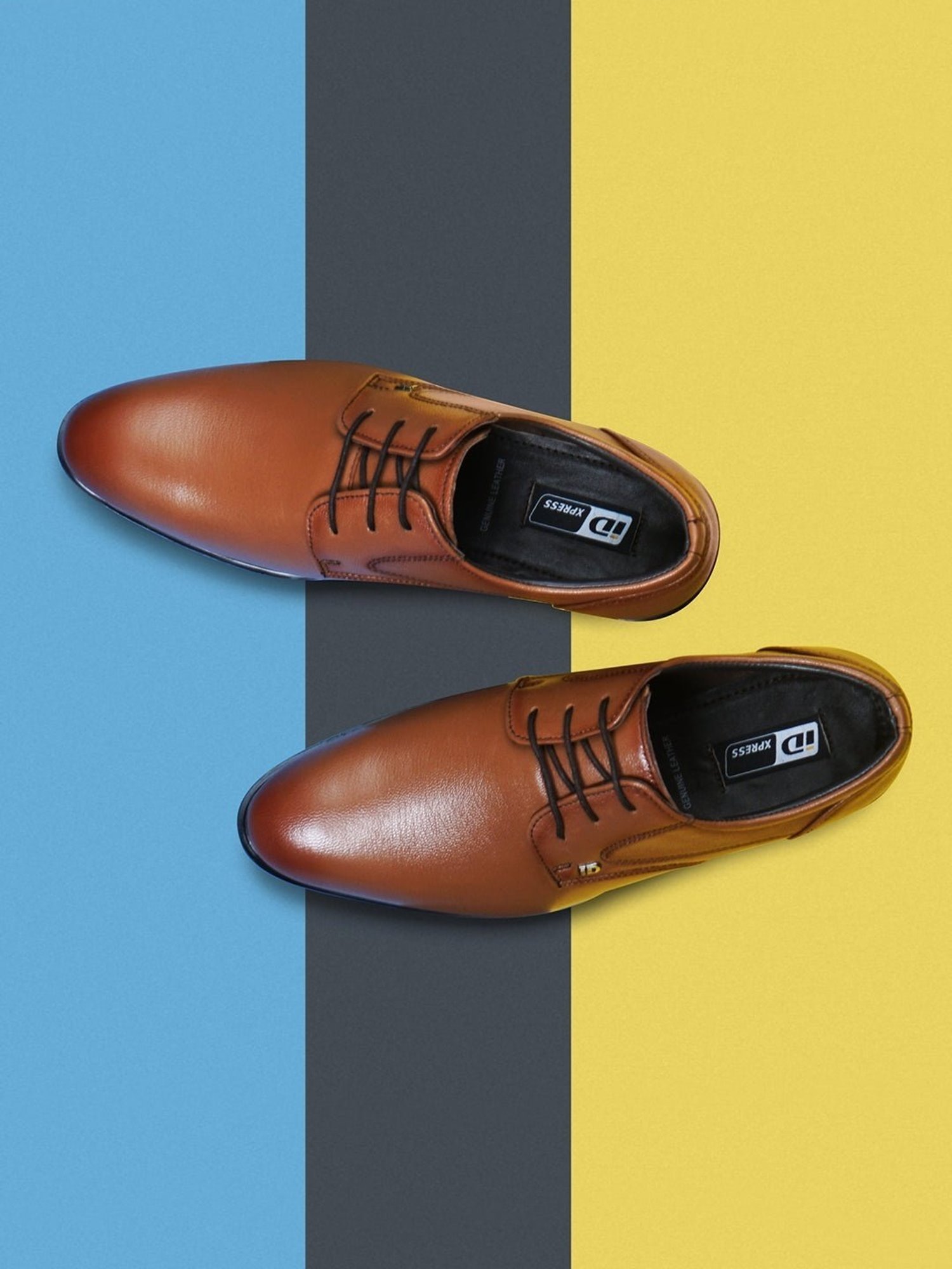 ID Men's Tan Derby Shoes