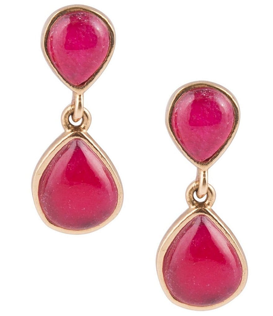 Barse Bronze and Red Onyx Drop Earrings