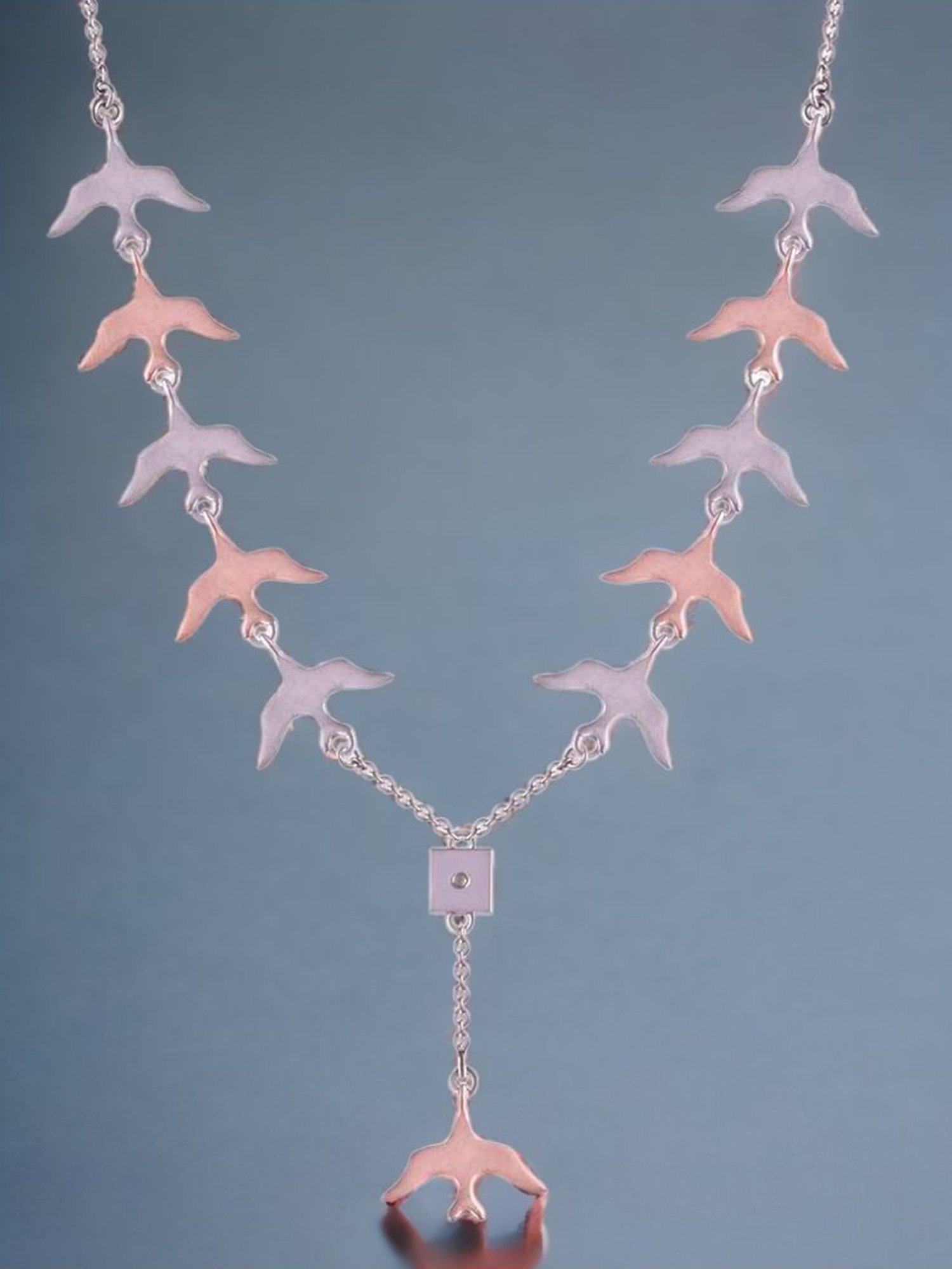 Rihi by P.C. Chandra Jewellers 925 Silver Birds Necklace with Earring Set for Women & Girls