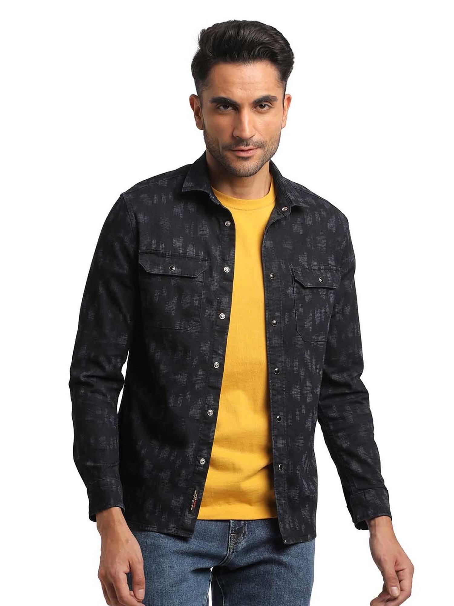EVERBLUE Dark Ink Blue Regular Fit Shirt