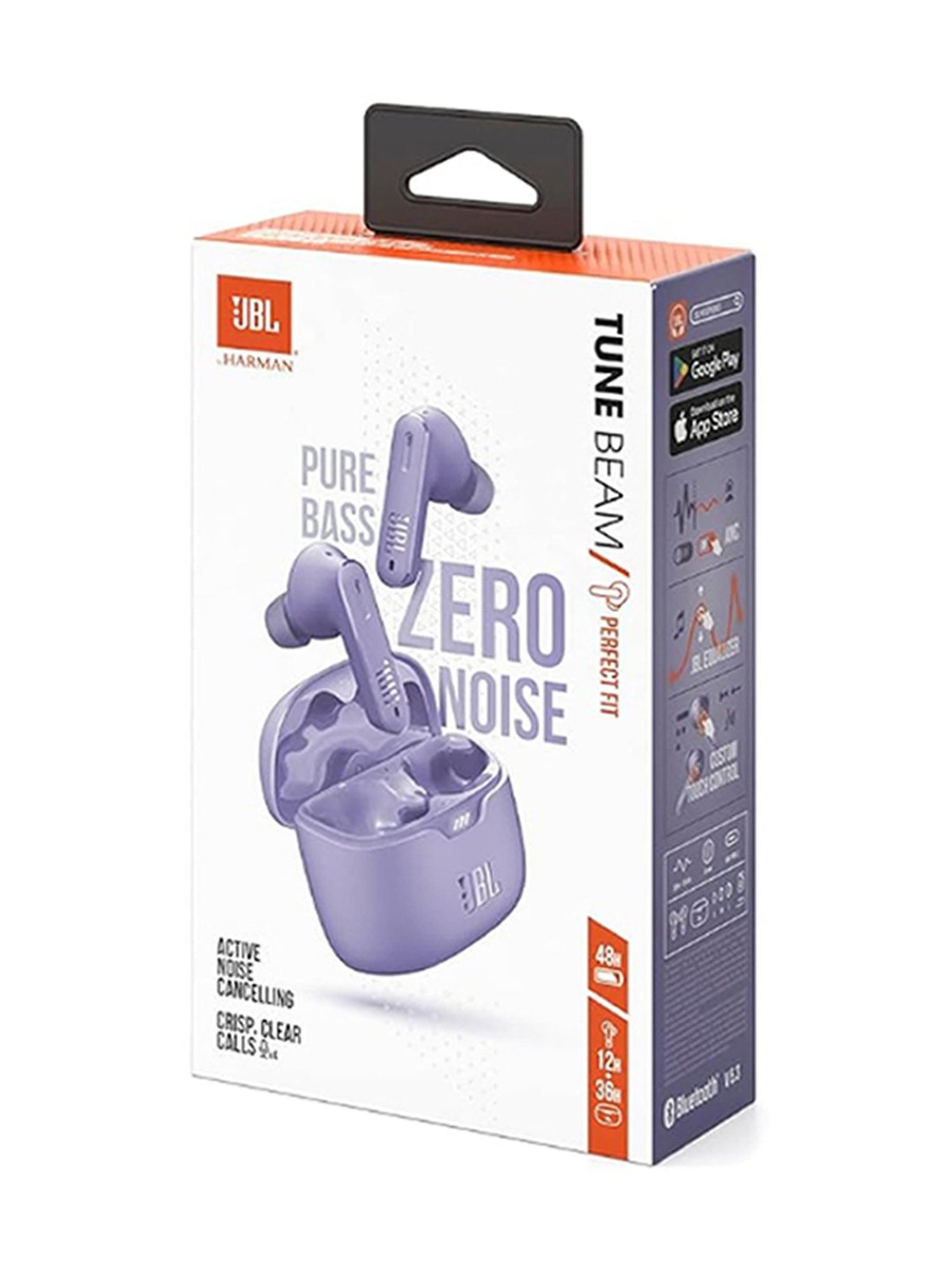 JBL Tune Beam In Ear Wireless Bluetooth Earbuds with ANC & 48 Hrs Battery (Purple, True Wireless)