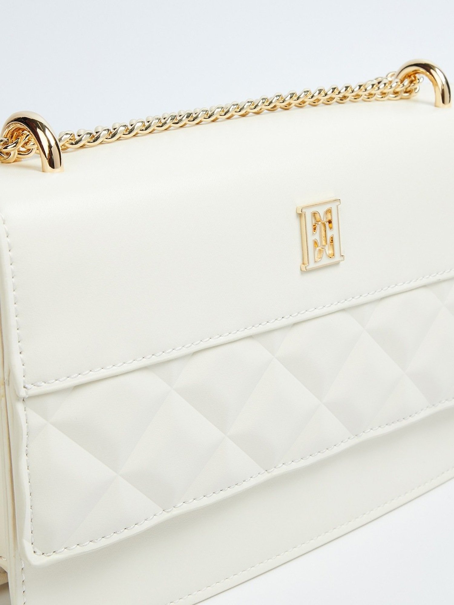 Elle Off White Textured Sling Handbag