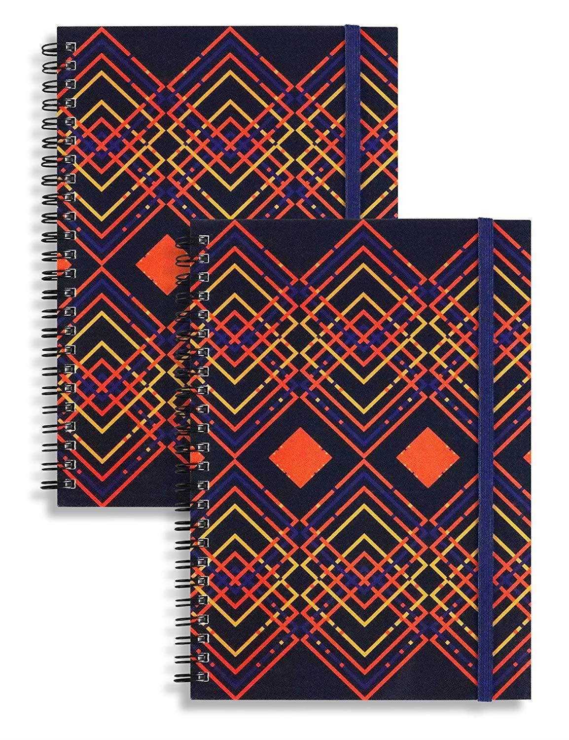 Miliko Transparent Hardcover B5 Ruled Wirebound/Spiral Notebook/Journal Set-2 Per Pack, 7.1"x10"(Ruled)