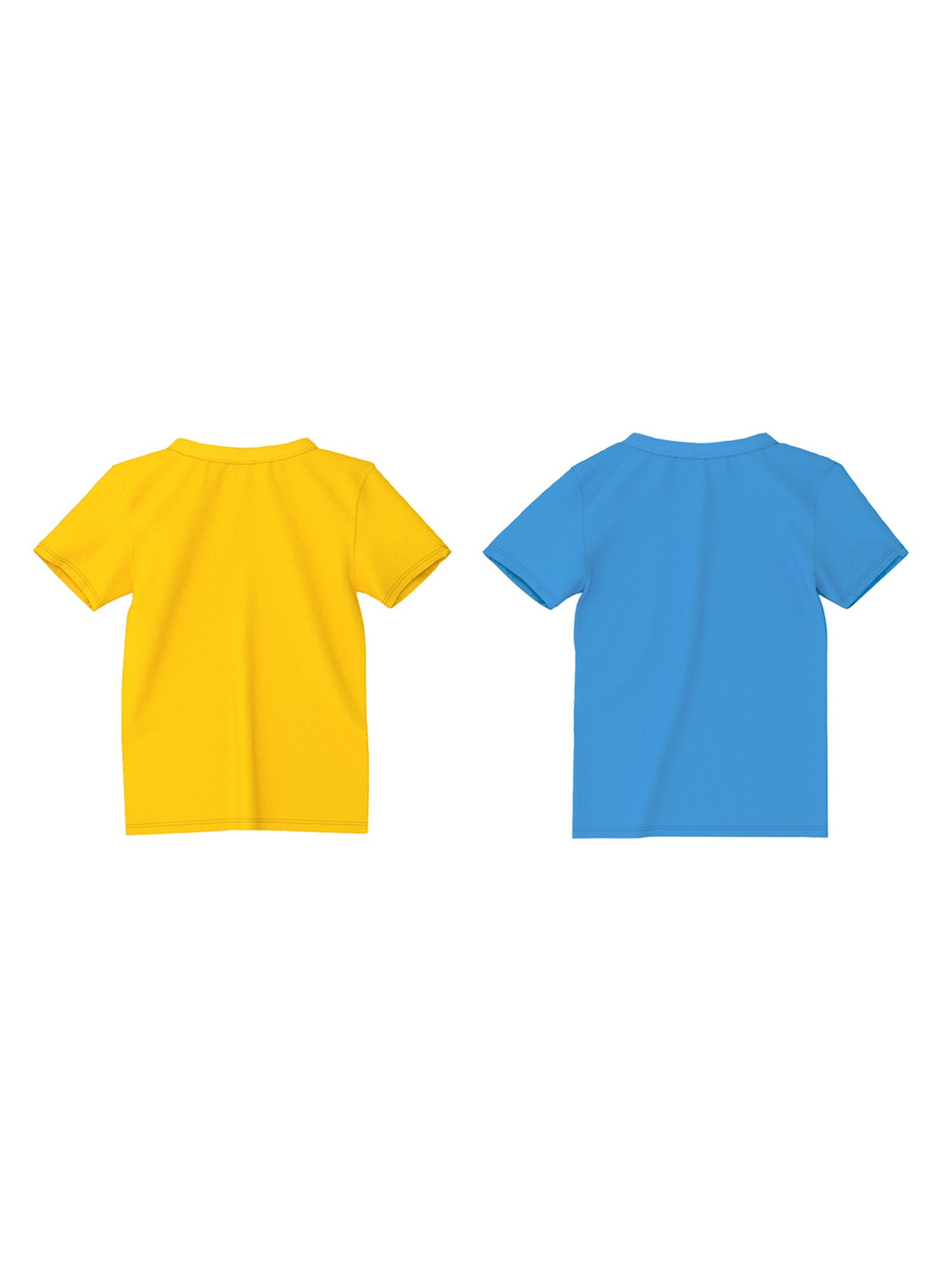 Nauti Nati Kids Yellow & Blue Printed T-Shirt (Pack Of 2)