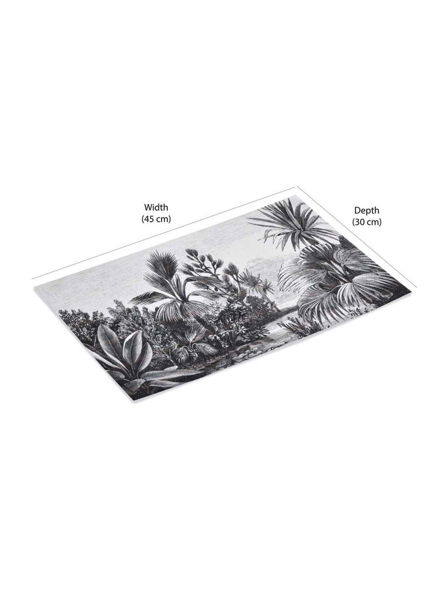 @home Grey & Black Pvc Nature Table Placemats - Set of 4