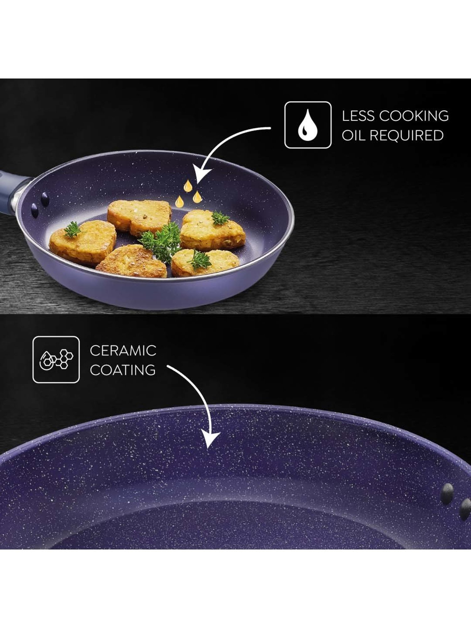 Prestige Ceraglide Ceramic Coating Blue Aluminium 22 cm Induction Non-Stick Fry Pan (1.3 L)