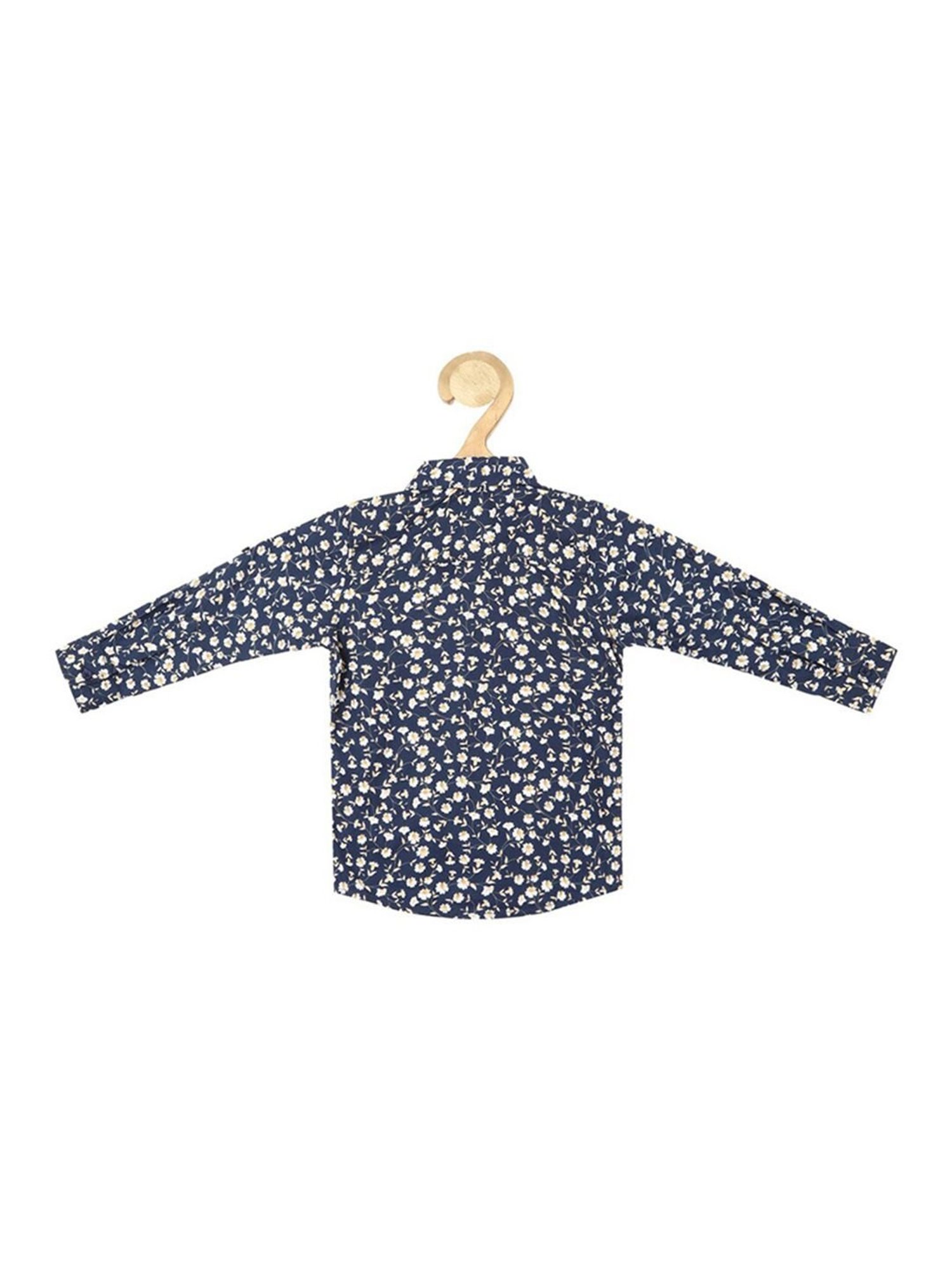 Allen Solly Junior Navy Floral Print Full Sleeves Shirt