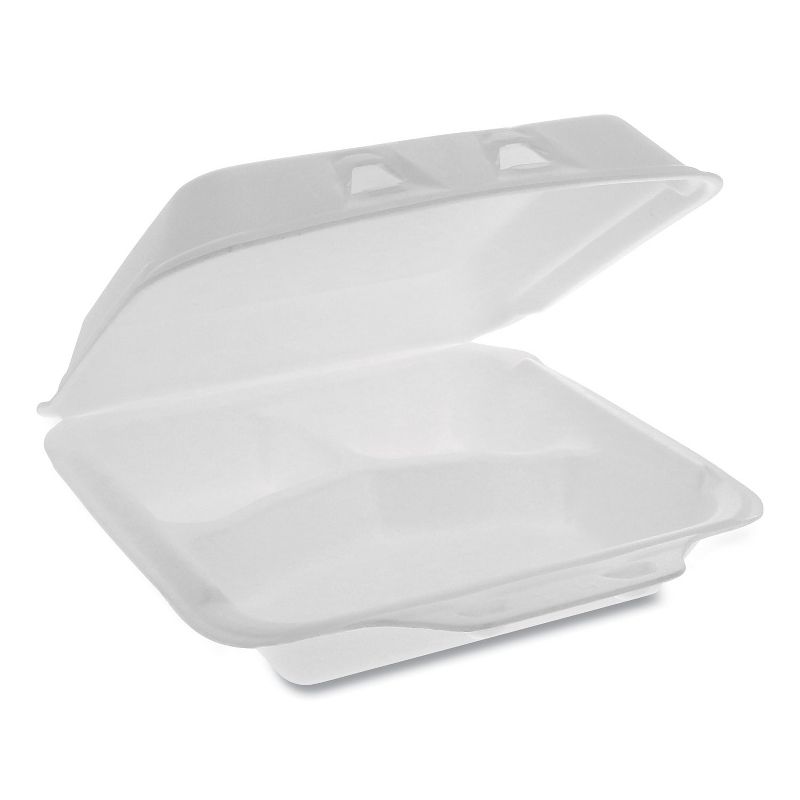 Pactiv Foam Containers, Small, 7.5x8x2.63, 3-Compartment YHLW07030000