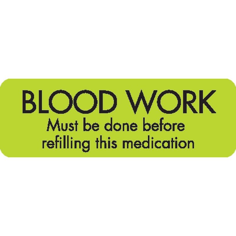 Medical Arts Press Veterinary Medication Instruction Labels, Blood 35365