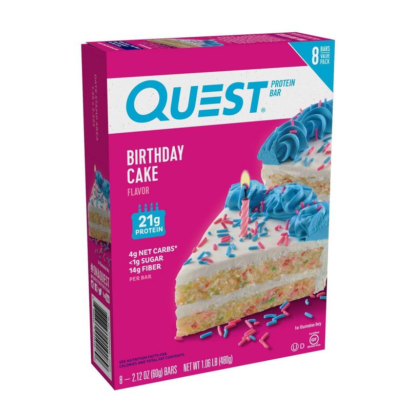 Quest Birthday Cake Protein Bar - 8ct/16.96oz Total