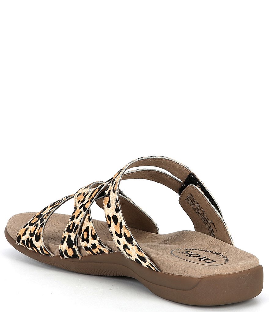 Taos Footwear Double U Leopard Print Haircalf Sandals