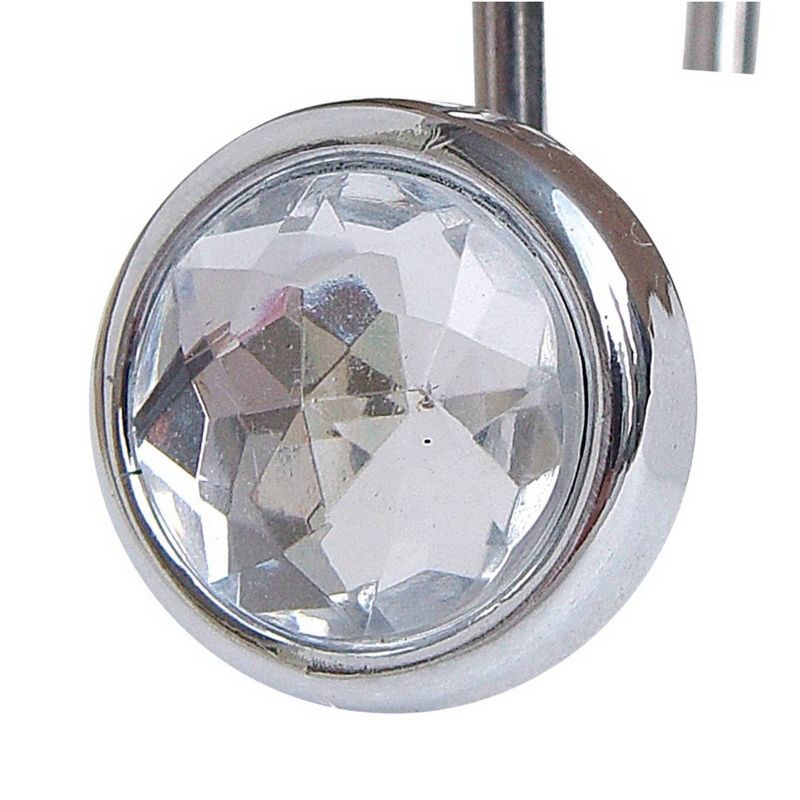 Acrylic Jewel Shower Curtain Hooks Light Silver Set of 12 - Elegant Home Fashions