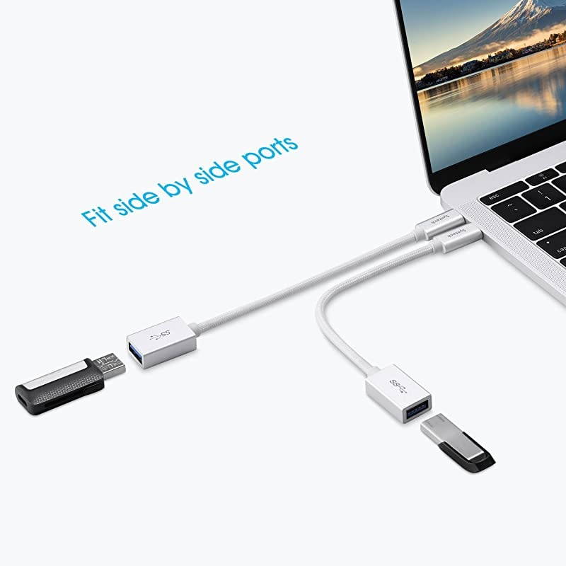 USB C to USB Adapter, 2 Pack USB C to USB3 Adapter,USB Type C to USB,Thunderbolt 3 to USB Female Adapter OTG Cable