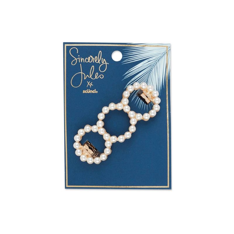 Scunci Circular Barrette - Pearl