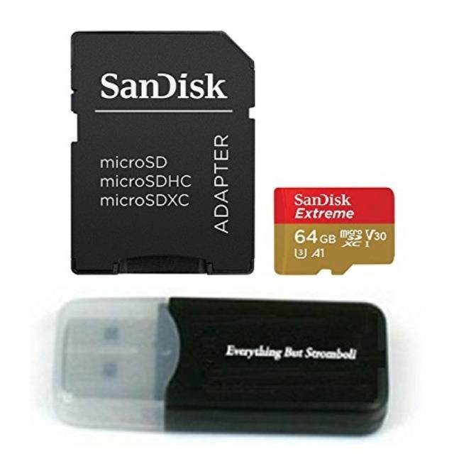 64gb sandisk micro sdxc extreme 4k samsung galaxy note 8, note8, s8 active, j7 max, j3 prime memory card for android phone microsd tf flash 64g class 10 with everything but stromboli card reader