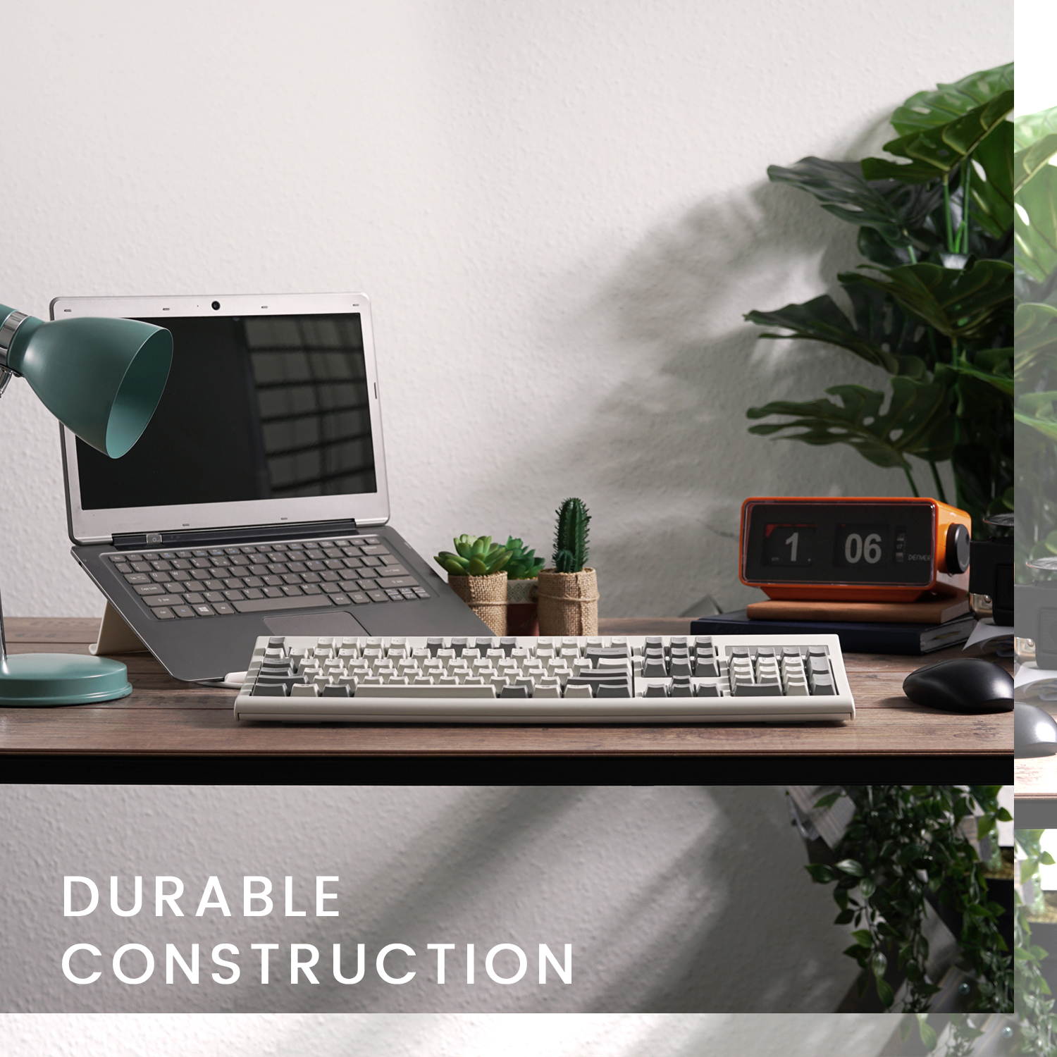 Perixx PERIBOARD-106M, Wired Performance Full-Size USB Keyboard, Curved Ergonomic Keys, Classic Retro Gray/White Color