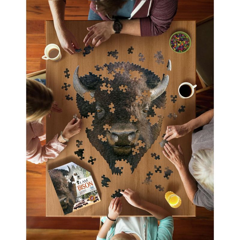 Madd Capp Games I AM Bison 300 Piece Animal Head-Shaped Jigsaw Puzzle