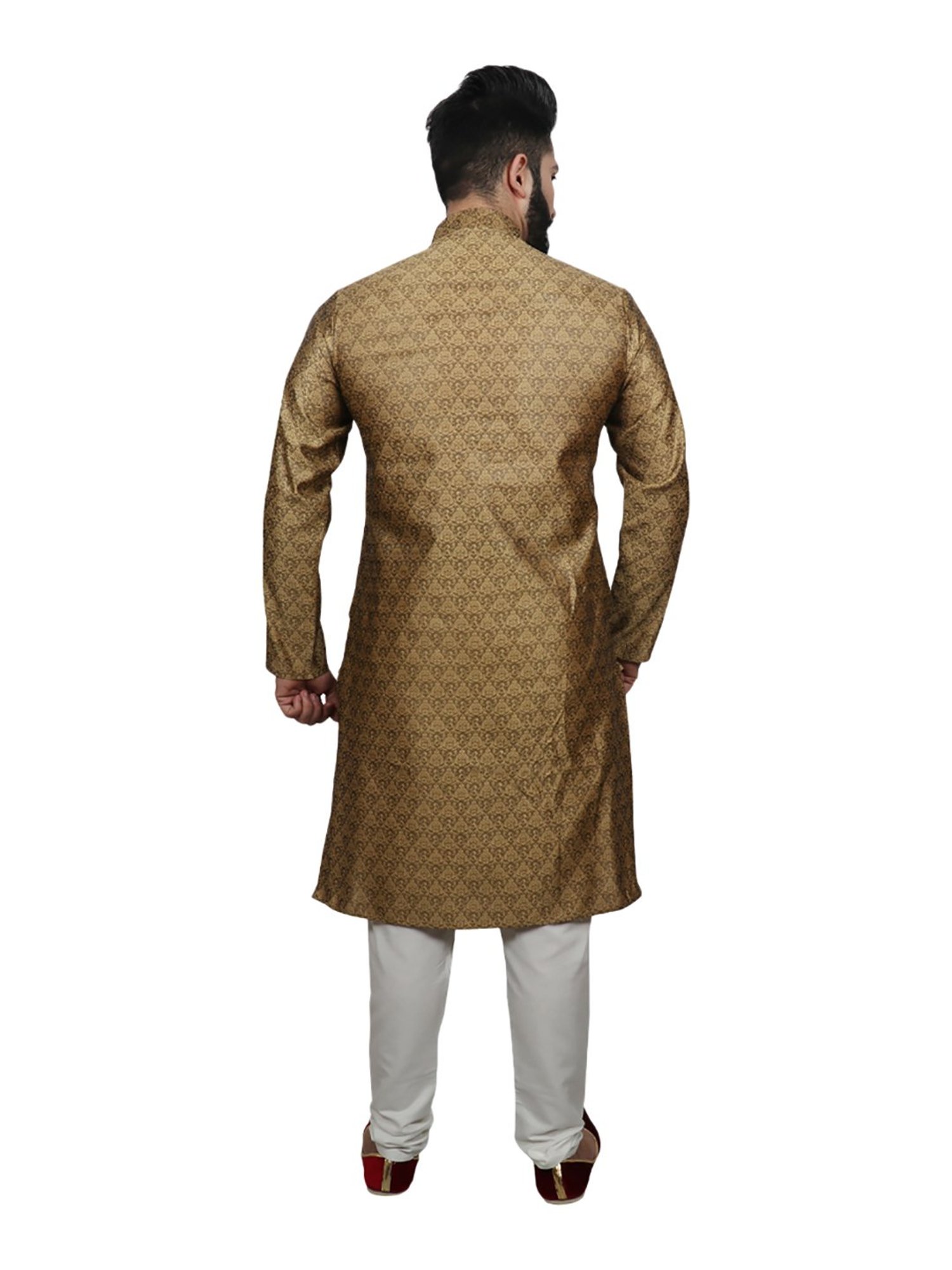 SG LEMAN Brown Self Design Kurta Bottom Set