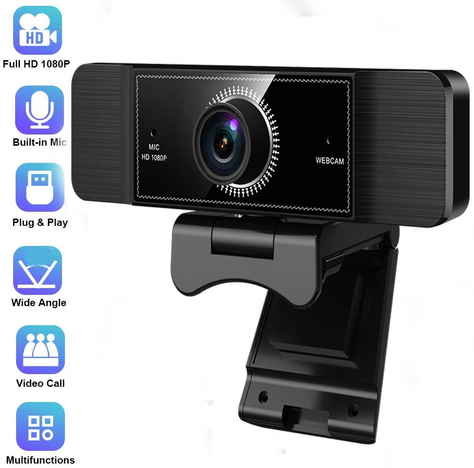1080P Full HD Webcam for PC or Laptop Video Calling USB Web Cam with Microphone