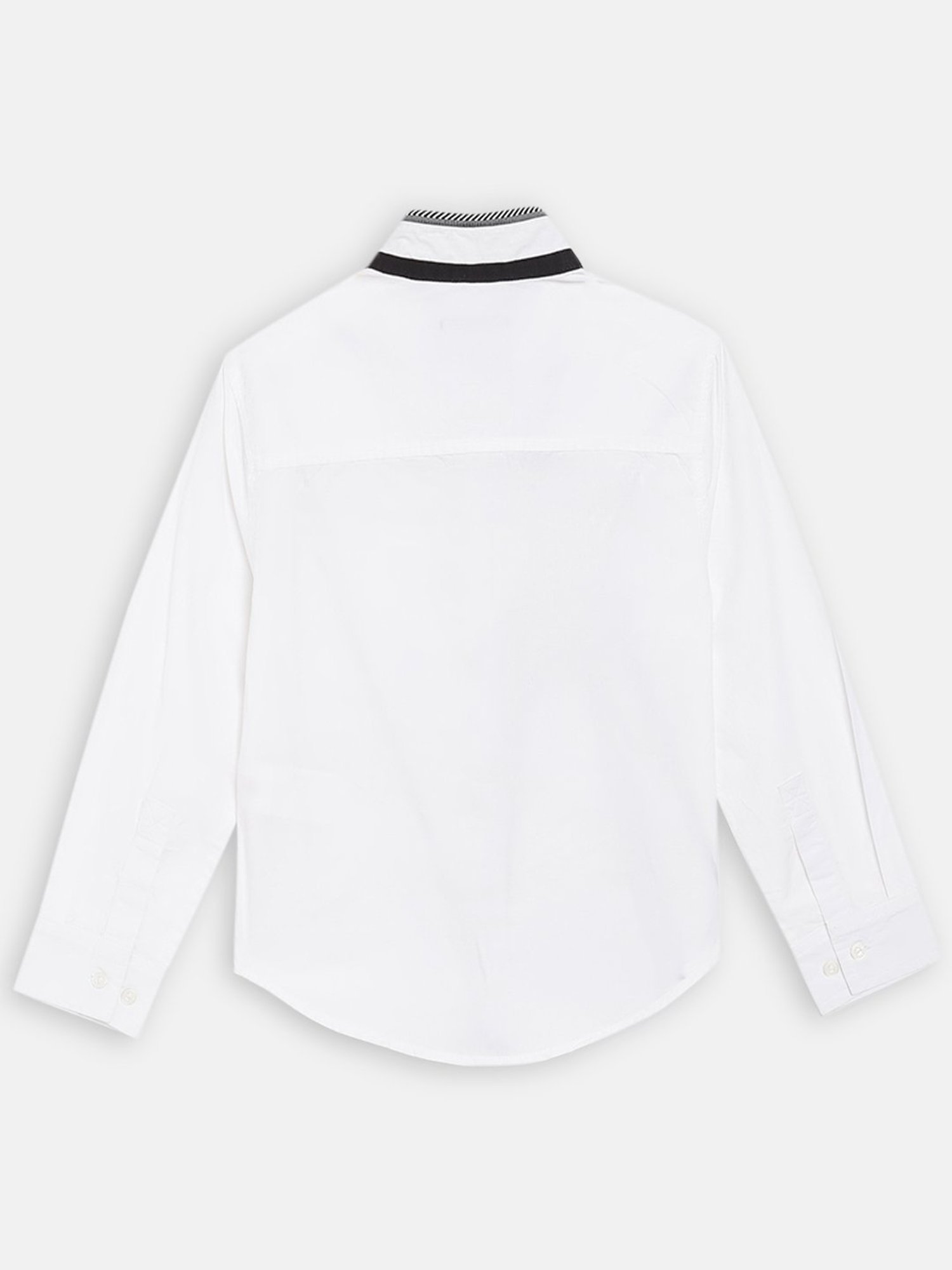 Blue Giraffe Boys White Printed Shirt