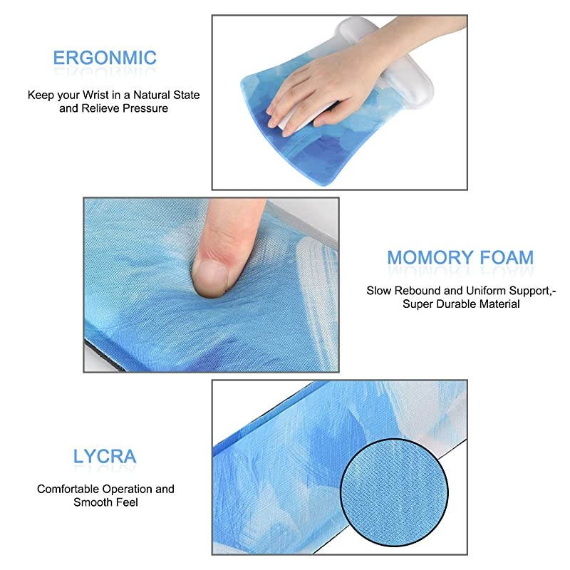 Ergonomic Mouse Pad with Wrist Support Gel and Keyboard Wrist Rest Pad, Mouse Wrist Cushion Support for Office, Computer, Laptop, Mac, Comfortable,and Pain Relief, Black Brain