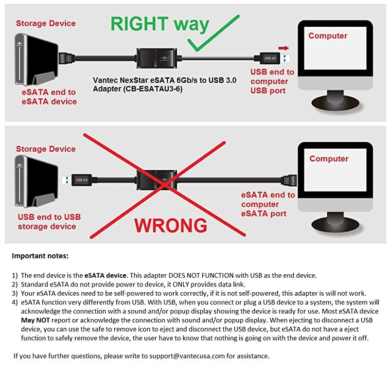 NexStar eSATA 6Gbs to USB 30 Adapter CBESATAU36