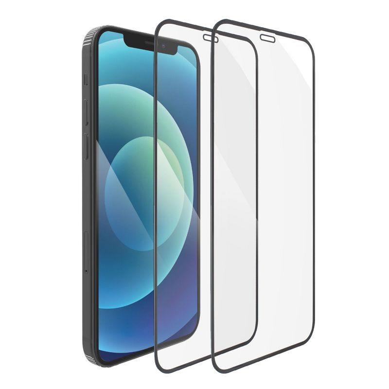 Insten 2-Pack Tempered Glass Ultra-Clear Anti-Scratch Screen Protector Film Cover with Alignment Frame For iPhone 12 / 12 Pro (6.1 inch)