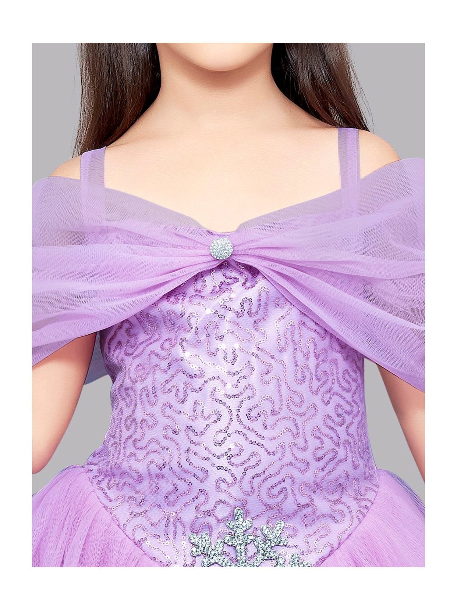 Pink Chick Kids Lavender Embellished Gown