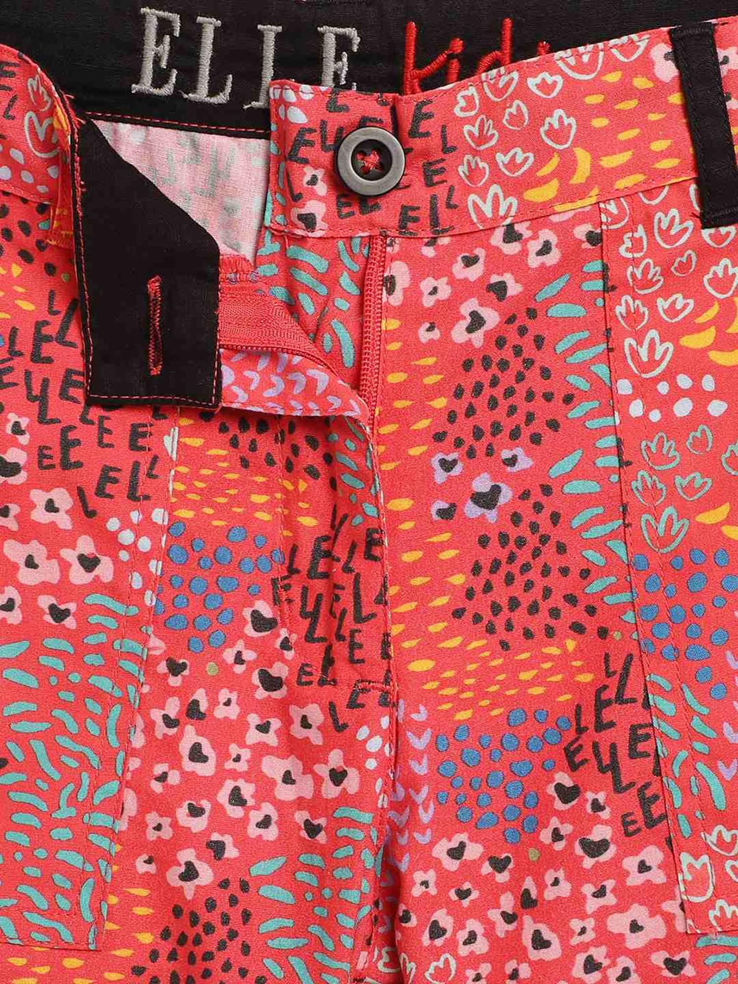 Elle Kids Coral Cotton Printed Shorts