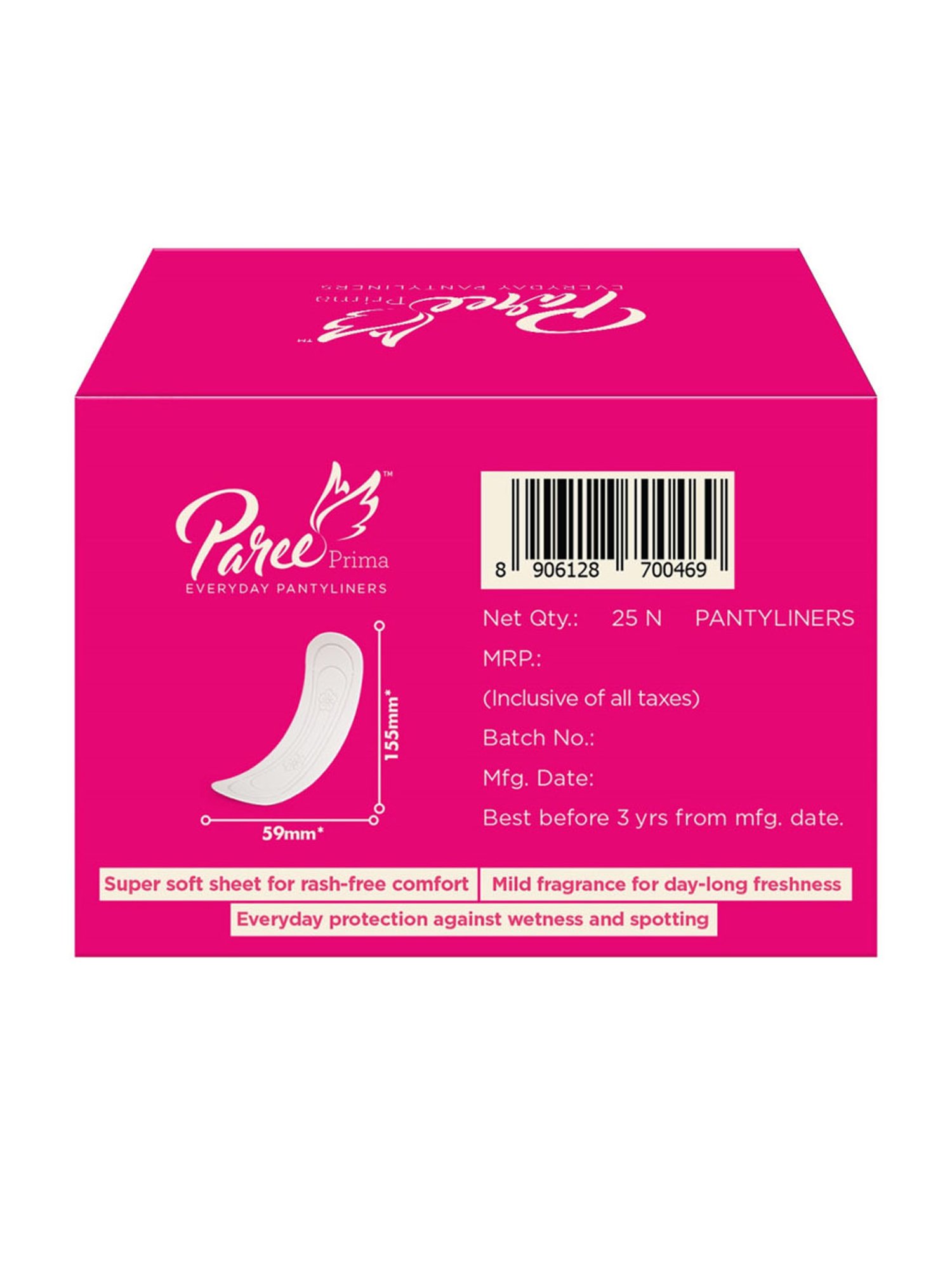Paree Prima Ultra-Thin Pantyliners for Women - 25 Pcs (Pack of 2)