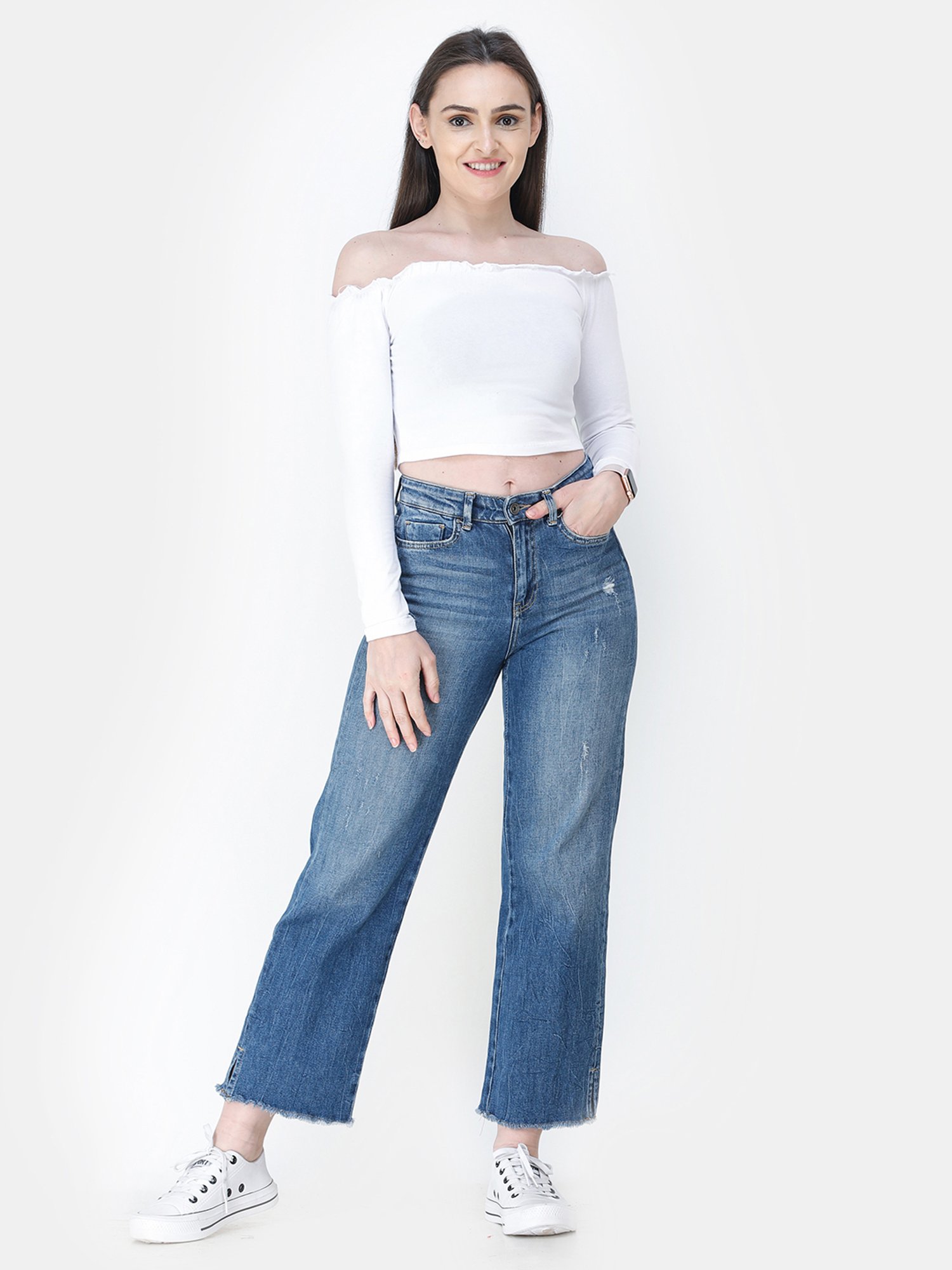 Cation White Crop Top