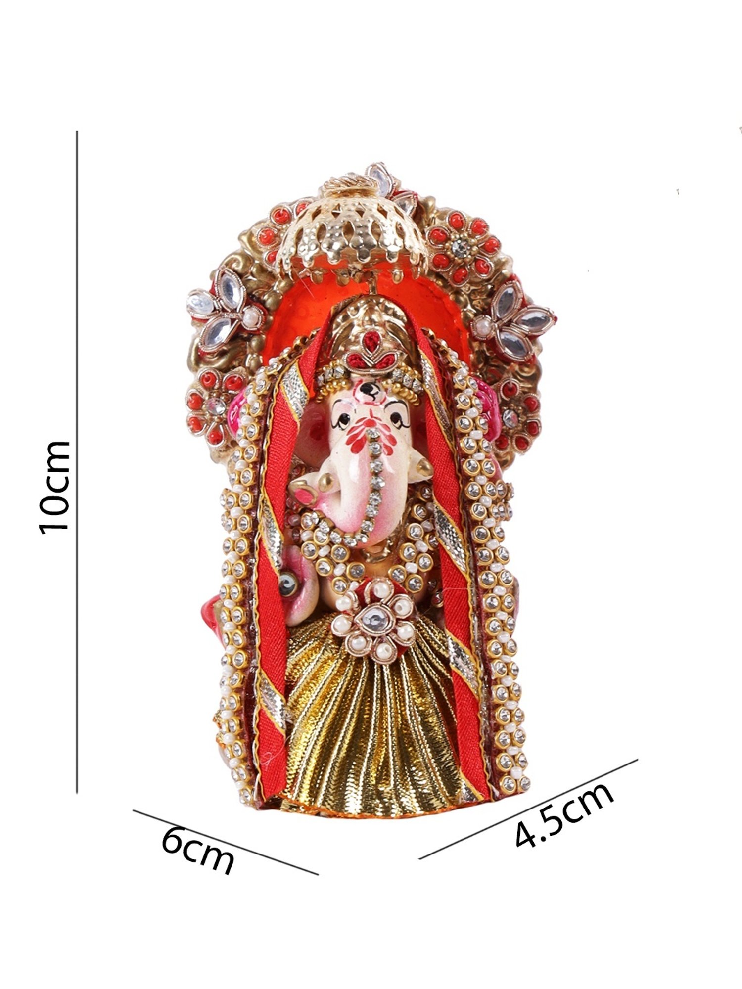 Aapno Rajasthan Solid Multicolor Terracotta Laxmi & Ganesh Idol - Set of 2